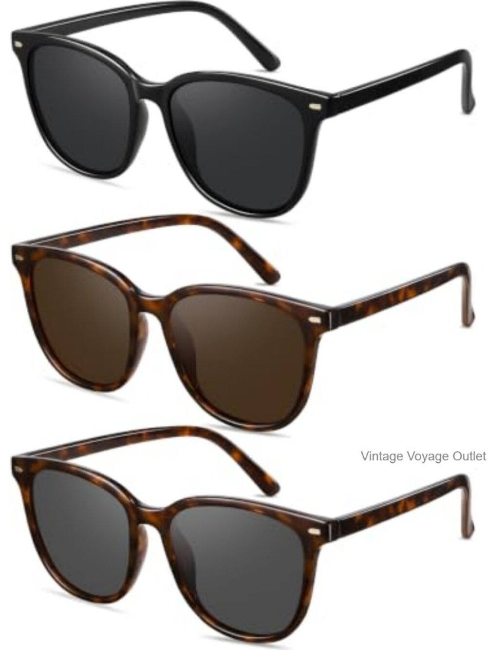 Retro Oversized Polarized Sunglasses UV400 Protection